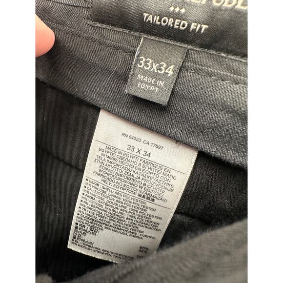 Banana Republic Factory Tailored Fit Grey Black Dress Pants Men's Size 33 x 34 - Picture 6 of 7